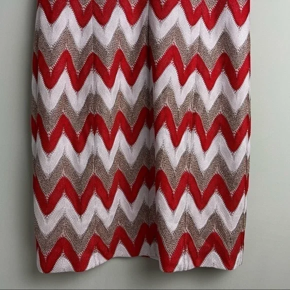 NEW Missoni Chevron Knit Zigzag Sleeveless Mini Dress in White/Red Size 46 - Picture 10 of 16
